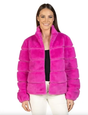 Faux Fur Jacket - Hot Pink