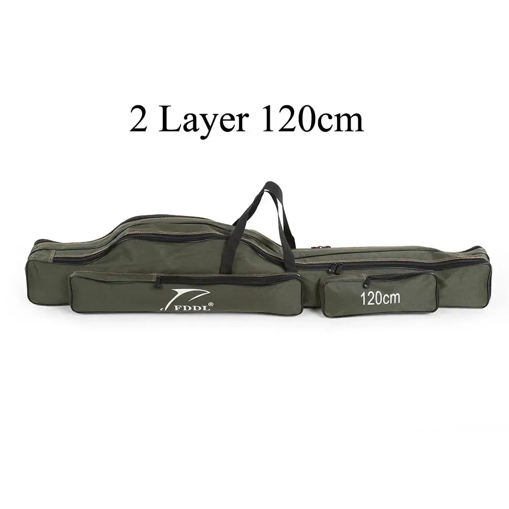 FDDL Portable Folding Fishing Bags Rod Carrier Canvas Fishing Pole Tools Storage Bag Case Fishing Gear Tackle 120/130/ 150cm