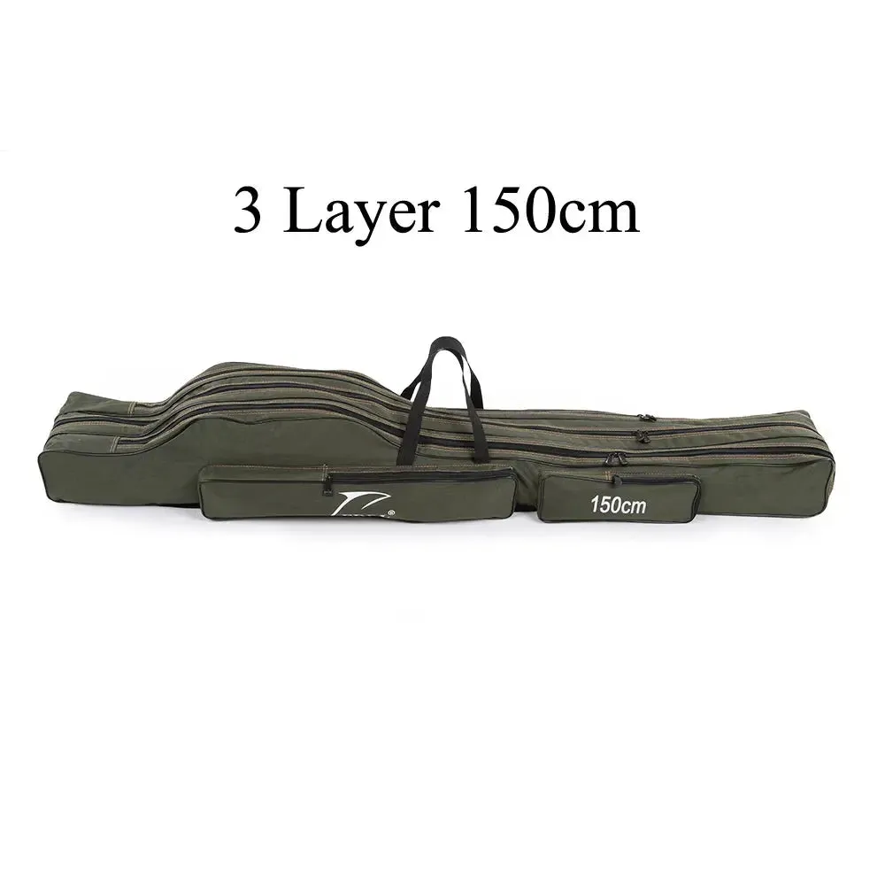 FDDL Portable Folding Fishing Bags Rod Carrier Canvas Fishing Pole Tools Storage Bag Case Fishing Gear Tackle 120/130/ 150cm