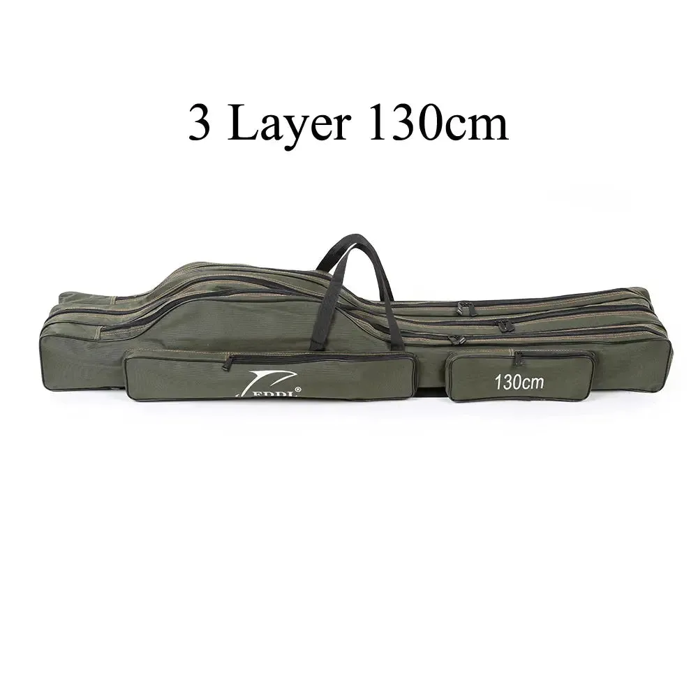 FDDL Portable Folding Fishing Bags Rod Carrier Canvas Fishing Pole Tools Storage Bag Case Fishing Gear Tackle 120/130/ 150cm