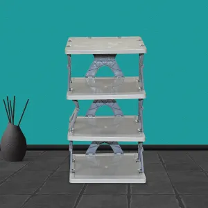 Foldable Shoe Rack (1 Pc, 4 Layers): Space-Saving, Entryway Storage