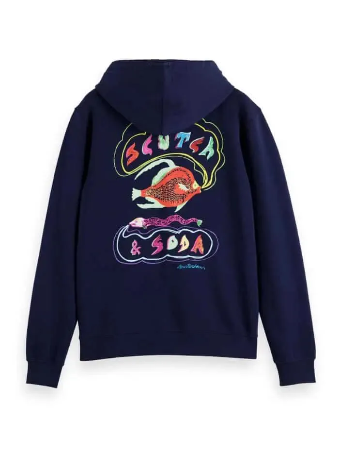 Front Back Artwork Hoodie (Navy) - S1755426865