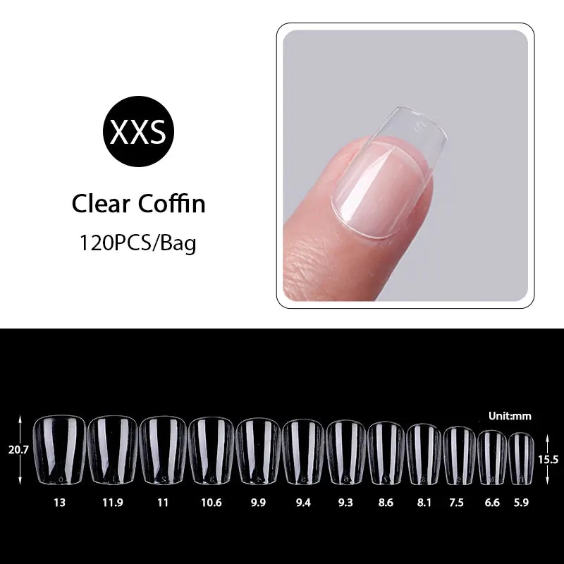 Full Cover Coffin Gel Nail Tips