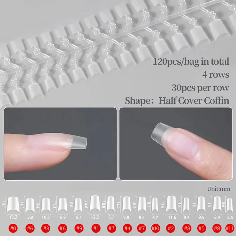 Full Cover Coffin Gel Nail Tips