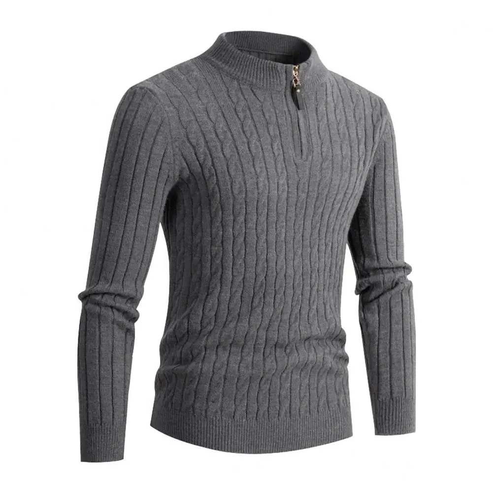 Funki Buys | Sweaters | Men's Slim Mock Neck Knitted Pullovers