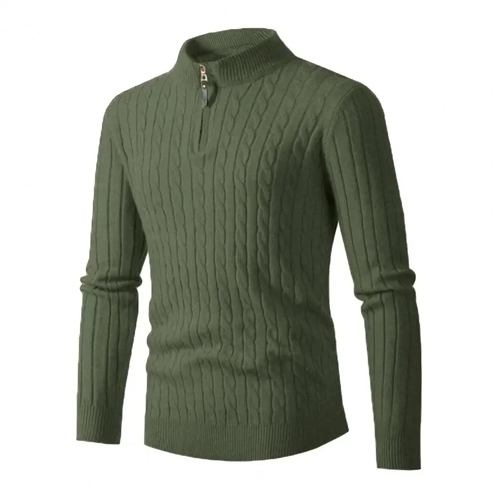 Funki Buys | Sweaters | Men's Slim Mock Neck Knitted Pullovers