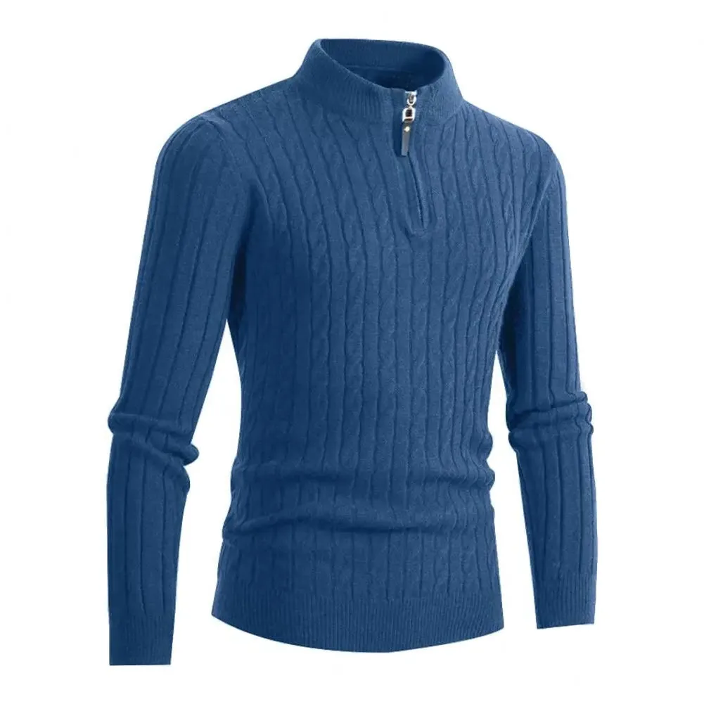 Funki Buys | Sweaters | Men's Slim Mock Neck Knitted Pullovers