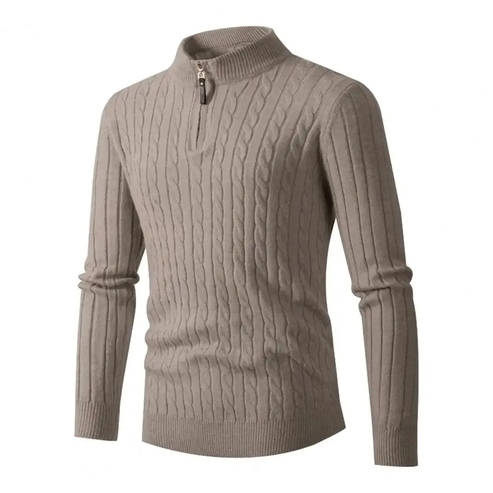 Funki Buys | Sweaters | Men's Slim Mock Neck Knitted Pullovers