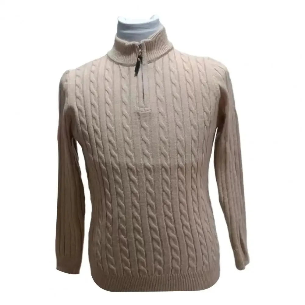 Funki Buys | Sweaters | Men's Slim Mock Neck Knitted Pullovers