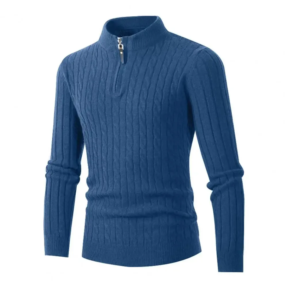 Funki Buys | Sweaters | Men's Slim Mock Neck Knitted Pullovers