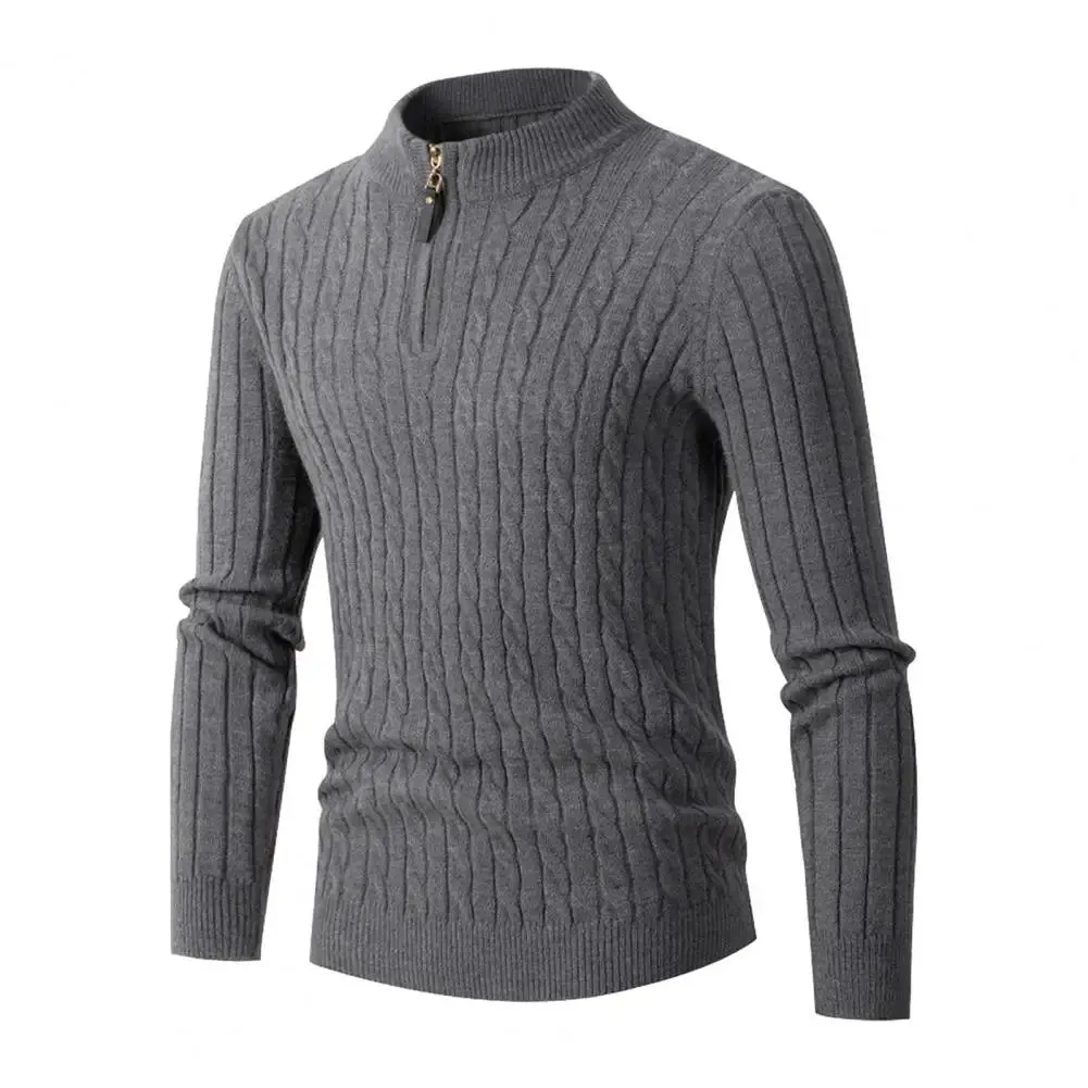 Funki Buys | Sweaters | Men's Slim Mock Neck Knitted Pullovers