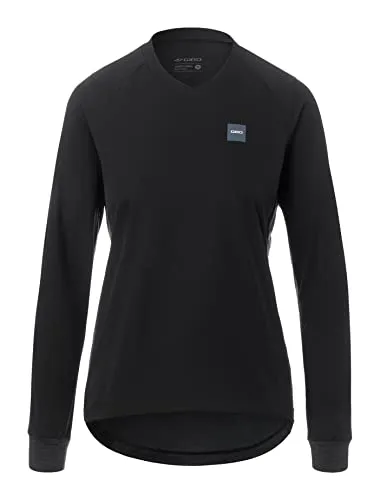 Giro Womens Roust LS Wind Jersey - Black/Grey - Size S