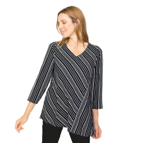 Habitat City Stripe Angled Tunic in Black - 55130 - Size L