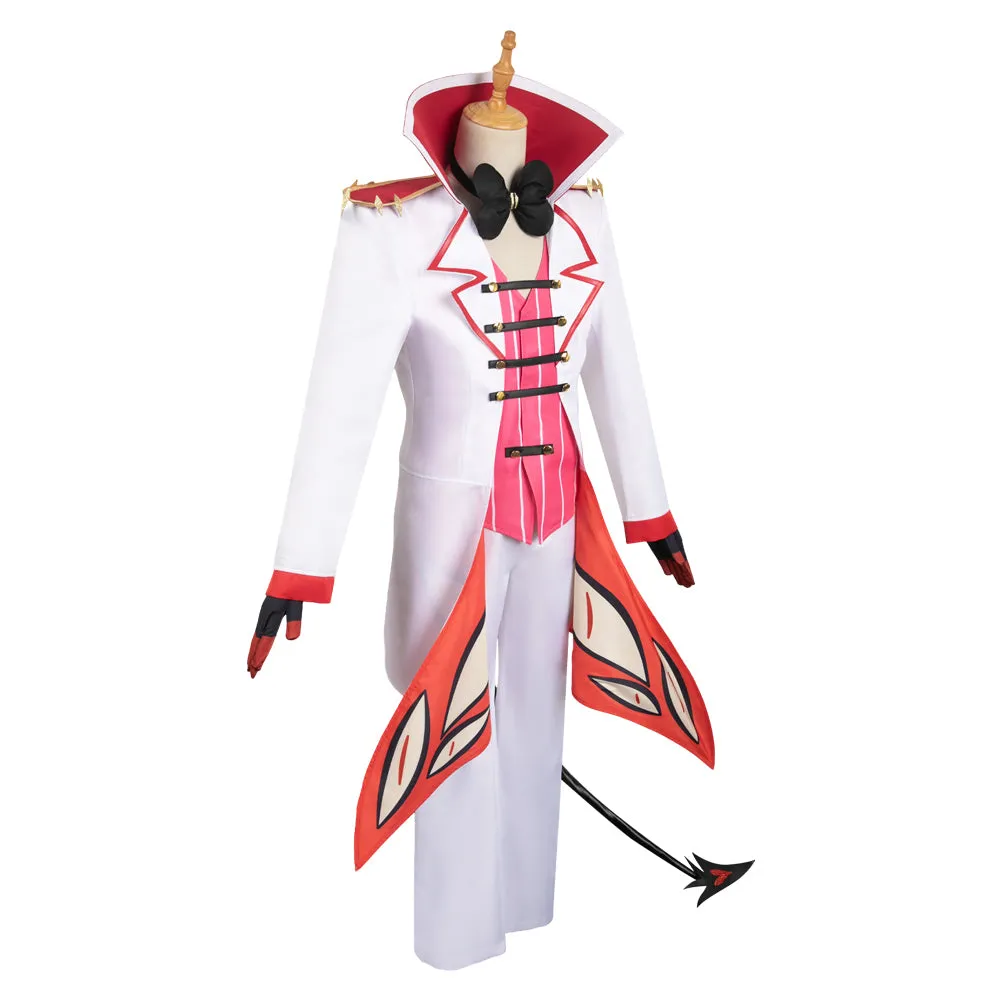 Hazbin Hotel Lucifer Morningstar White Combat Suit Party Carnival Halloween Cosplay Costume