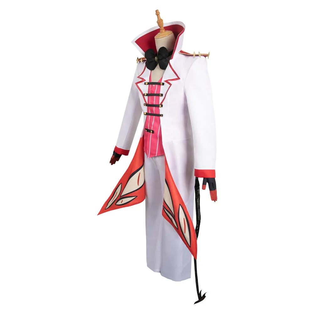 Hazbin Hotel Lucifer Morningstar White Combat Suit Party Carnival Halloween Cosplay Costume