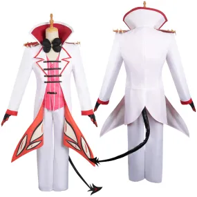 Hazbin Hotel Lucifer Morningstar White Combat Suit Party Carnival Halloween Cosplay Costume