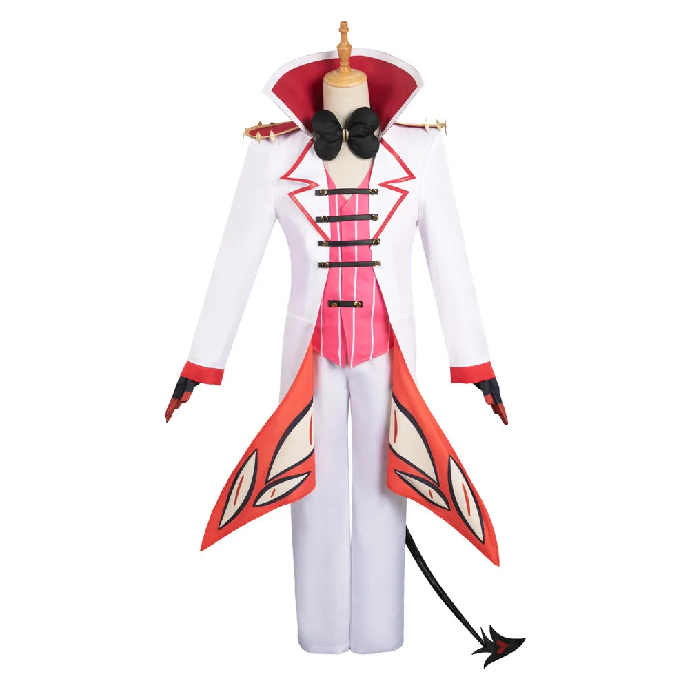 Hazbin Hotel Lucifer Morningstar White Combat Suit Party Carnival Halloween Cosplay Costume