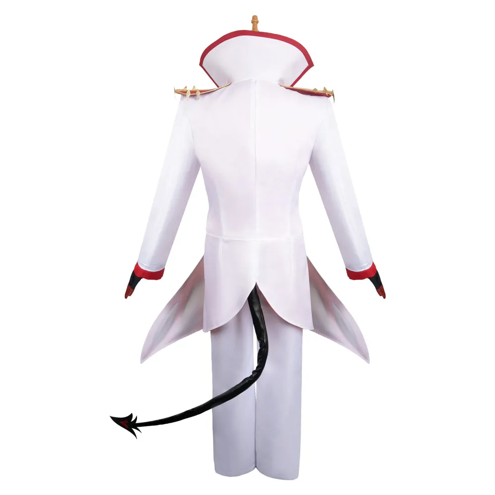 Hazbin Hotel Lucifer Morningstar White Combat Suit Party Carnival Halloween Cosplay Costume