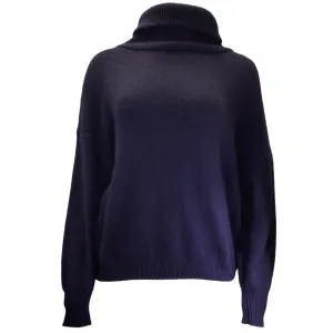 Hermes Navy Blue Long Sleeved Cashmere and Mohair Knit Turtleneck Sweater