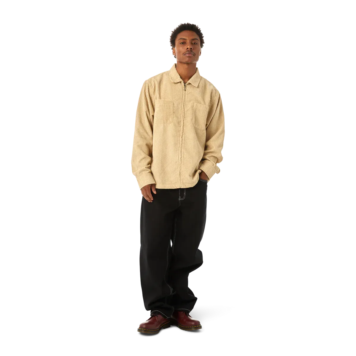 Huf Cornelius Zip Shirt - Oatmeal