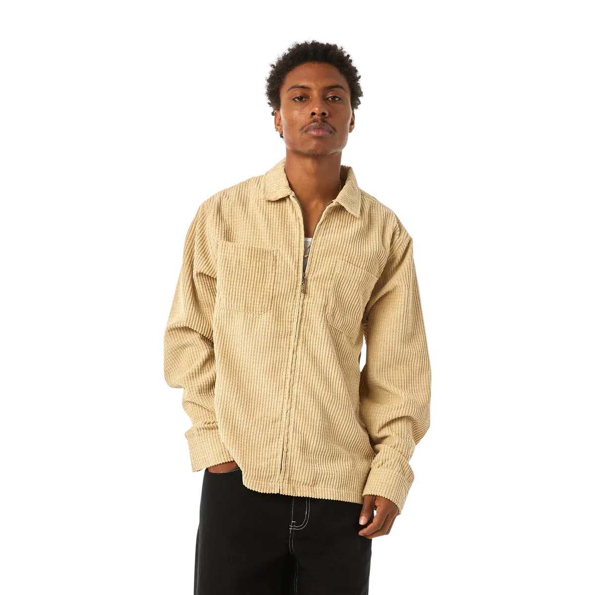 Huf Cornelius Zip Shirt - Oatmeal