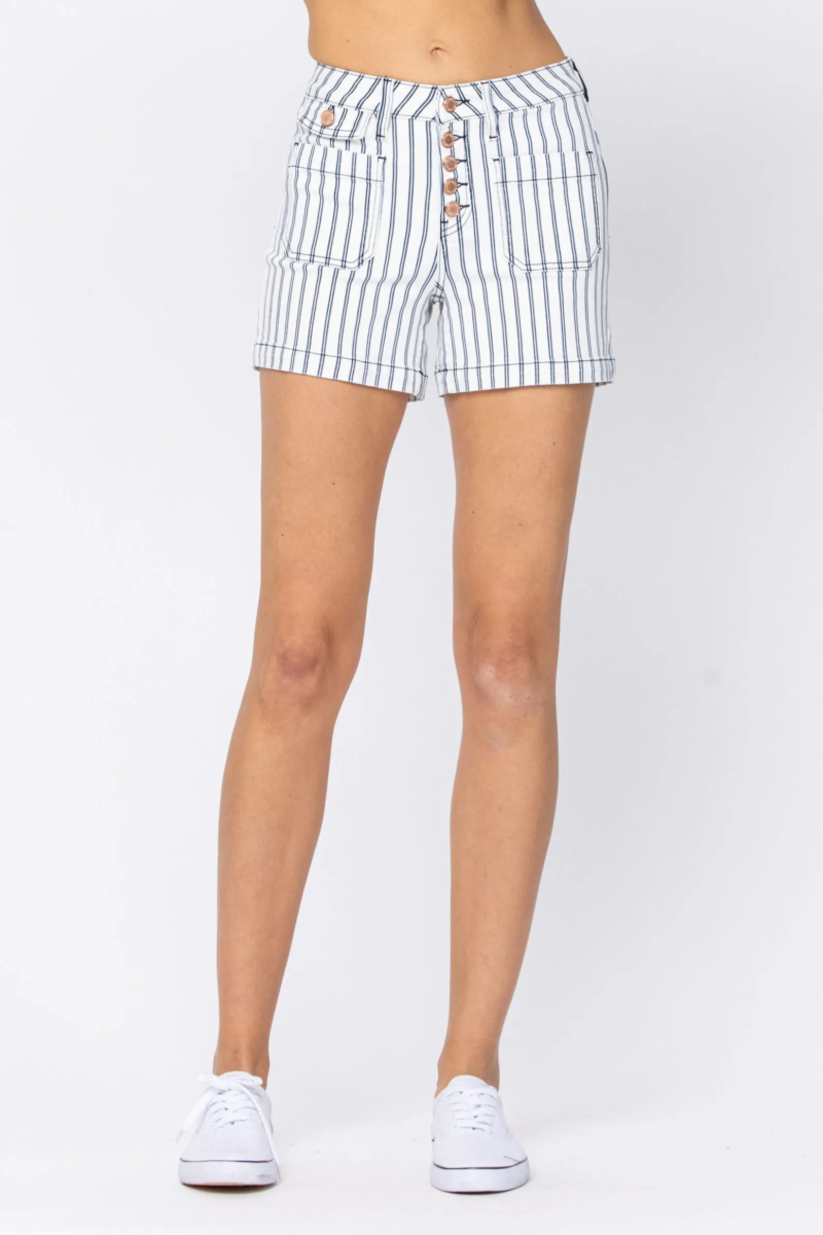 Judy Blue Stripe Patch Pocket Shorts