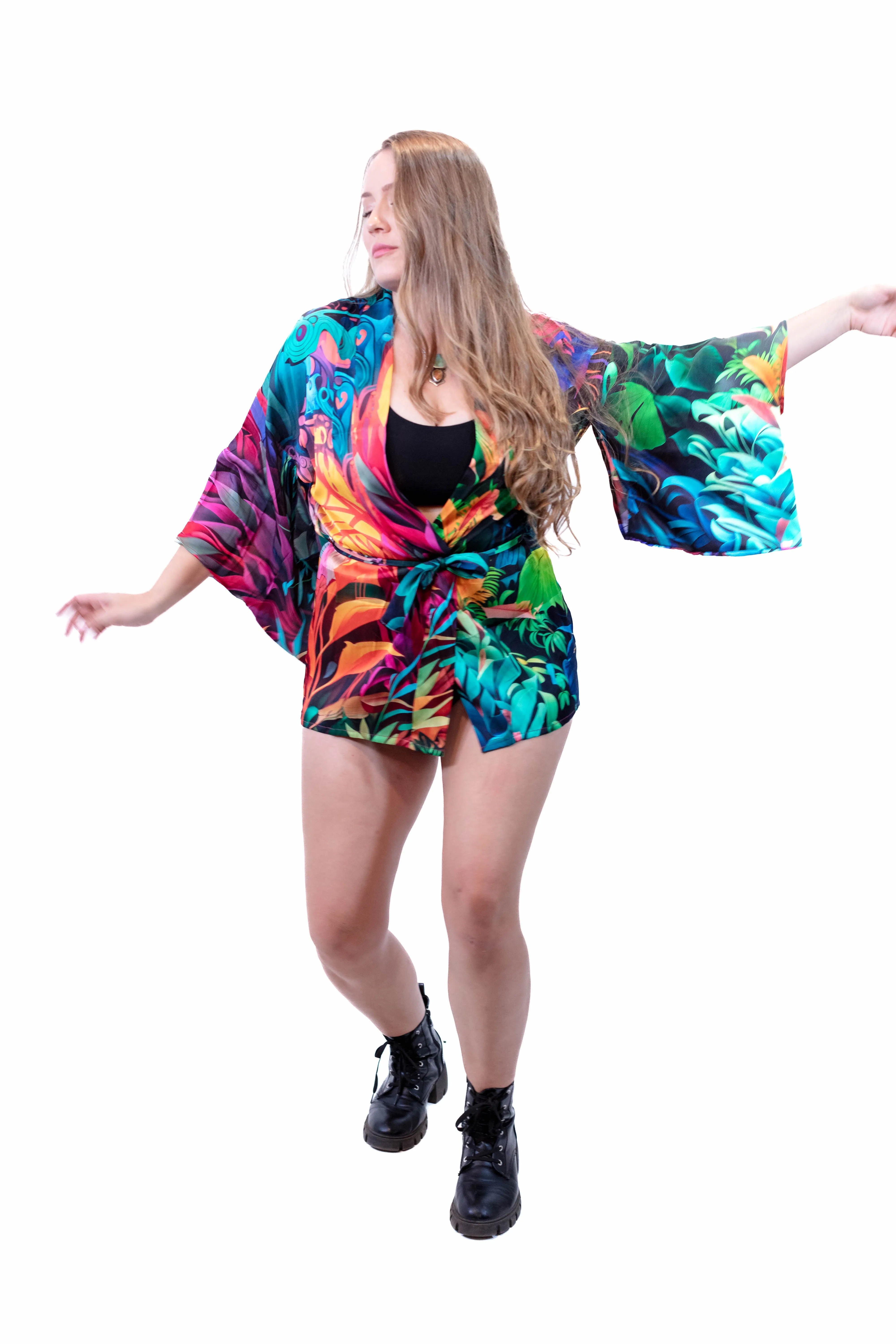 Jungle Flower Silk Kimono