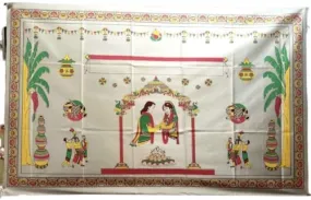 Kamini Enterprise Cotton Antarpat Wedding Mandap Designed Antarpat |The Cloth Held in Front of The Groom| Holy Shawl (1ps)