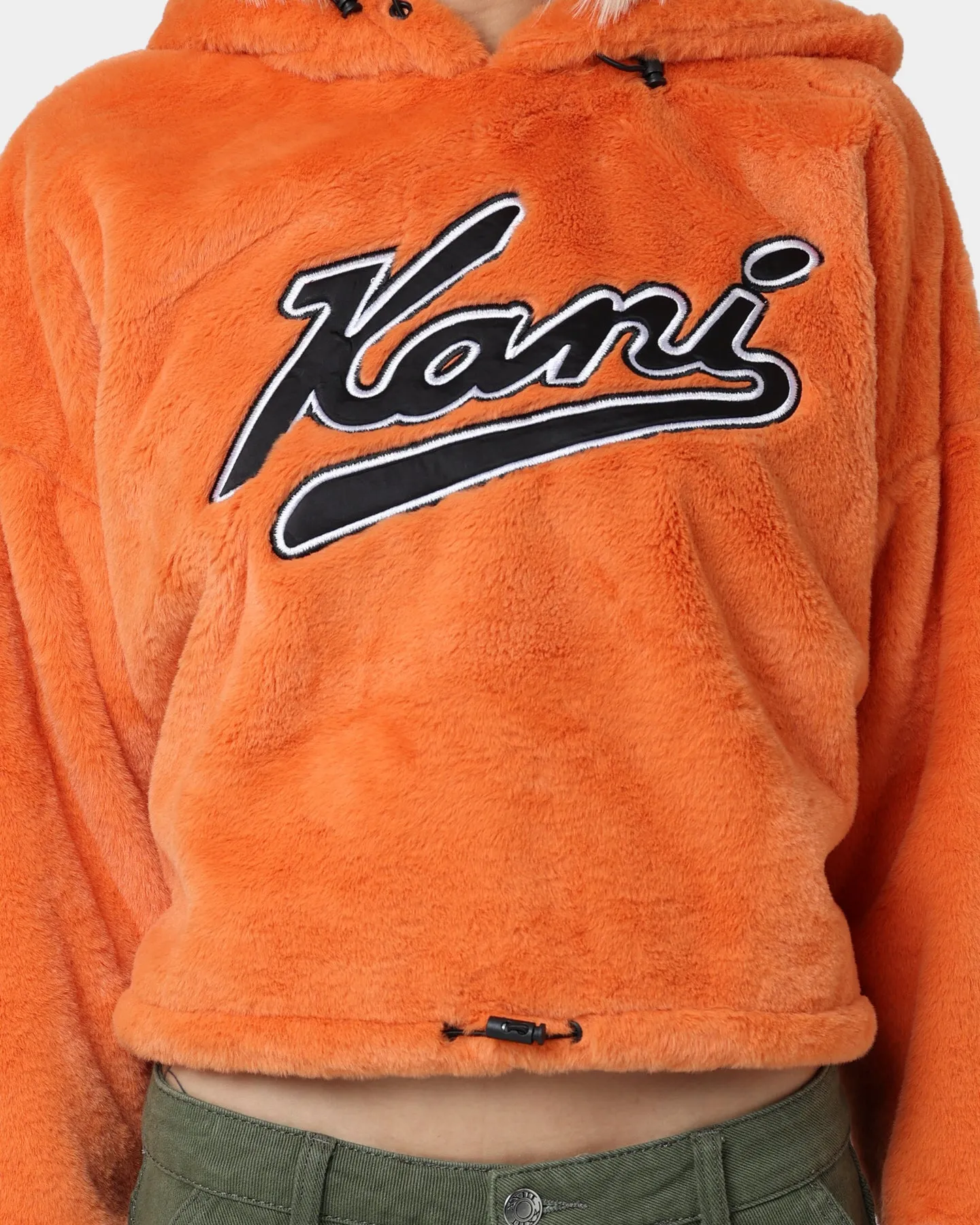 Karl Kani Varsity Plush Oversized Hoodie Orange