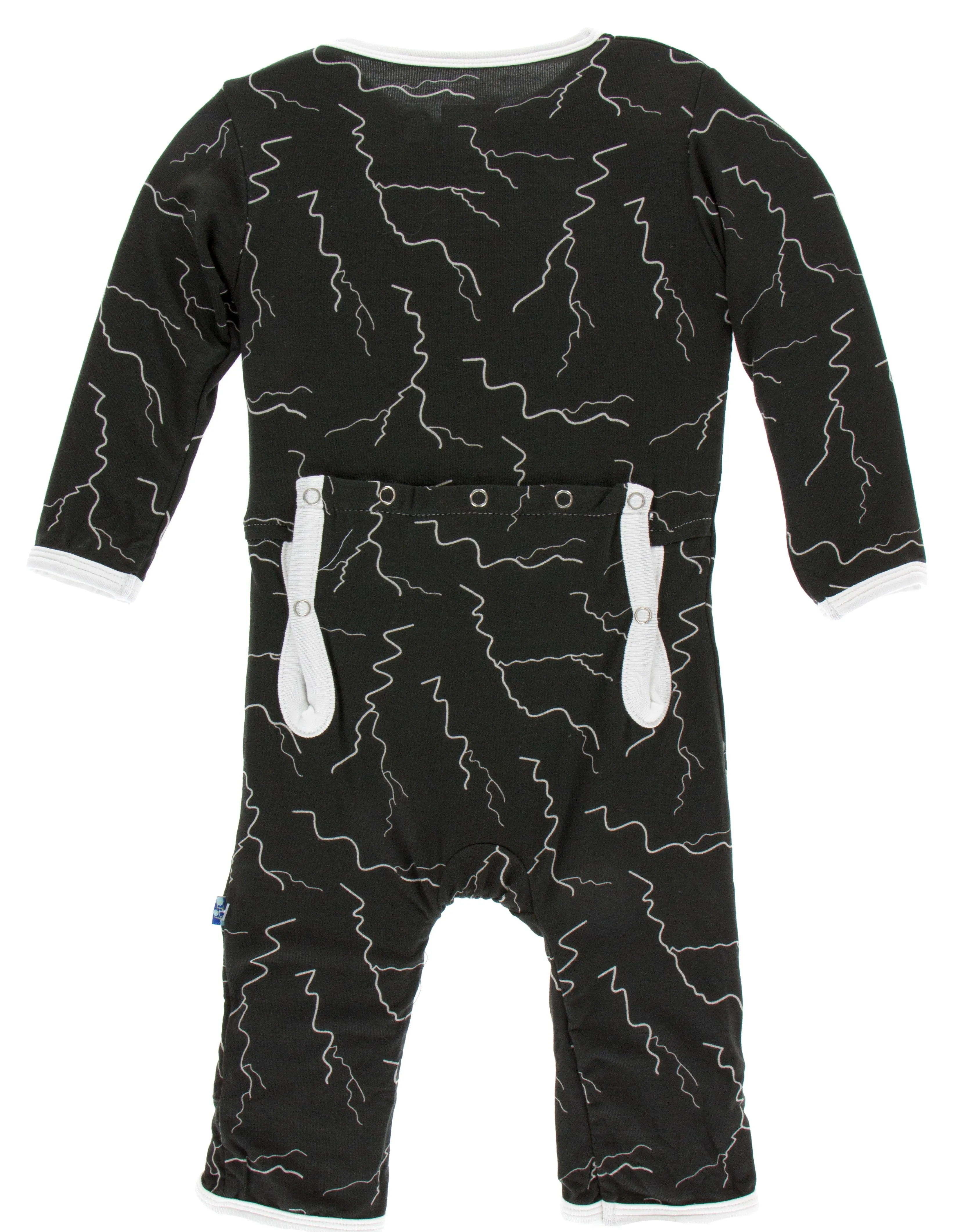 KicKee Pants Zebra Lightning Coverall with Zipper