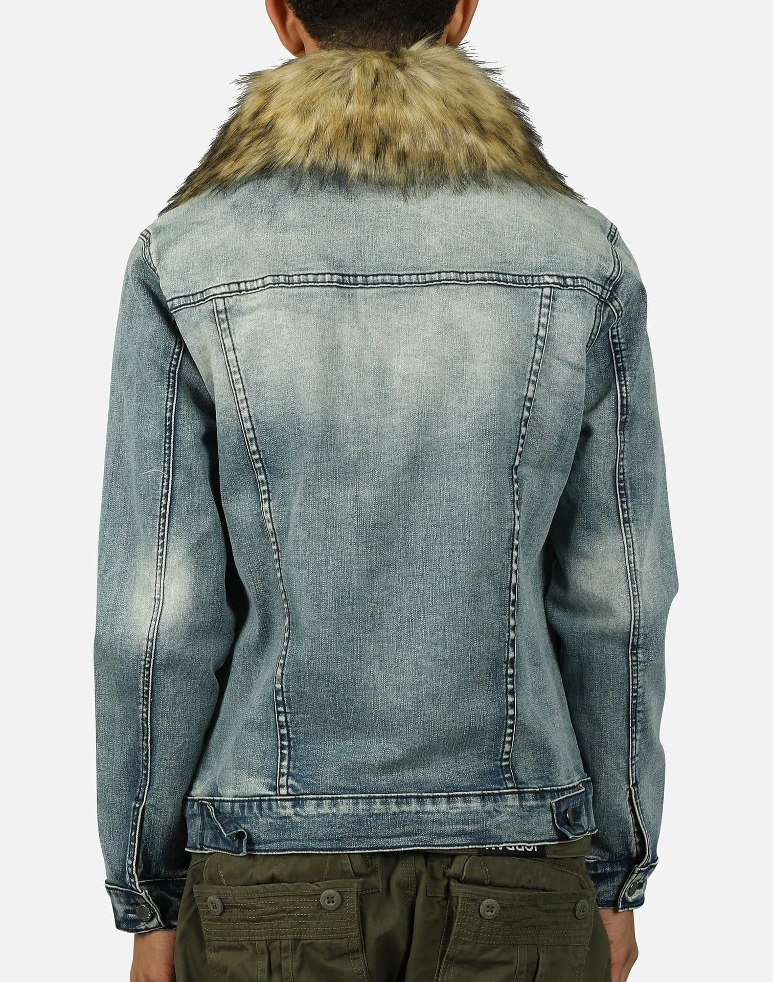 Kilogram SHORT FUR DENIM JACKET