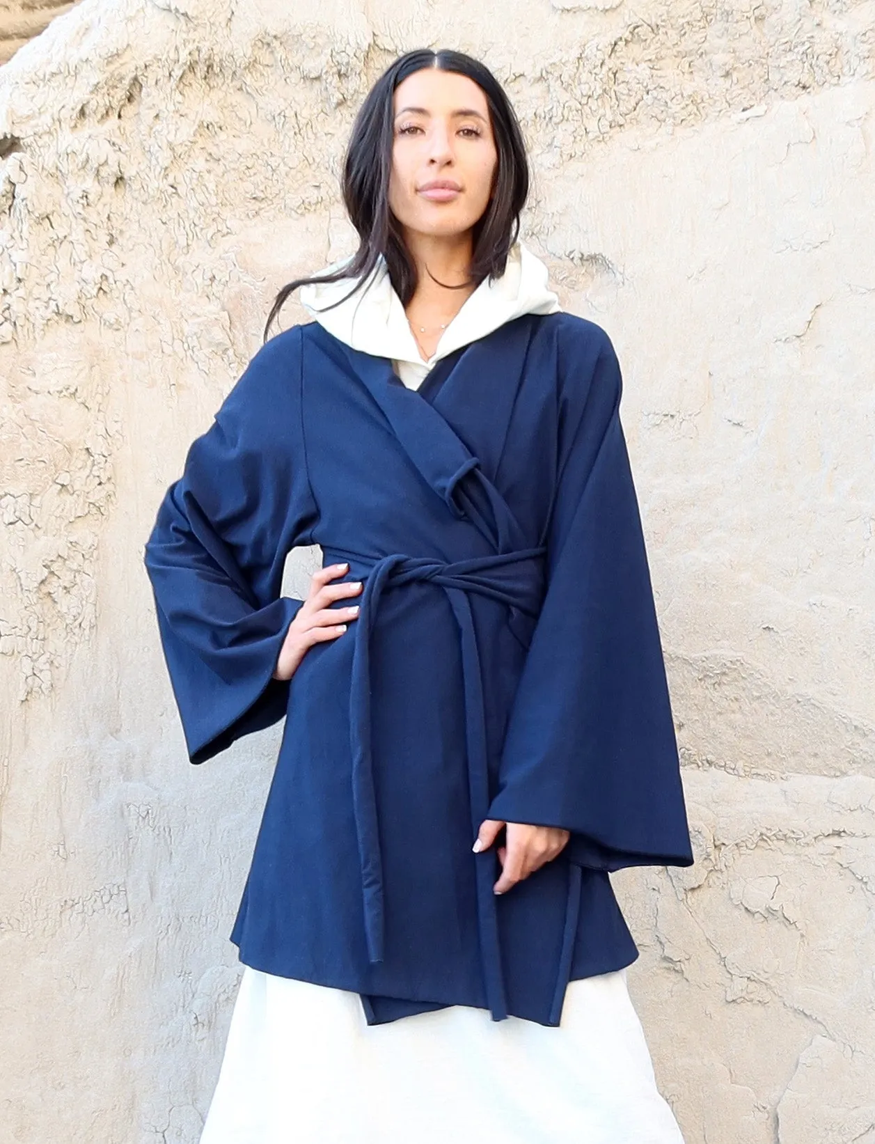 Kimono Cocoon Belted Tunic Jacket