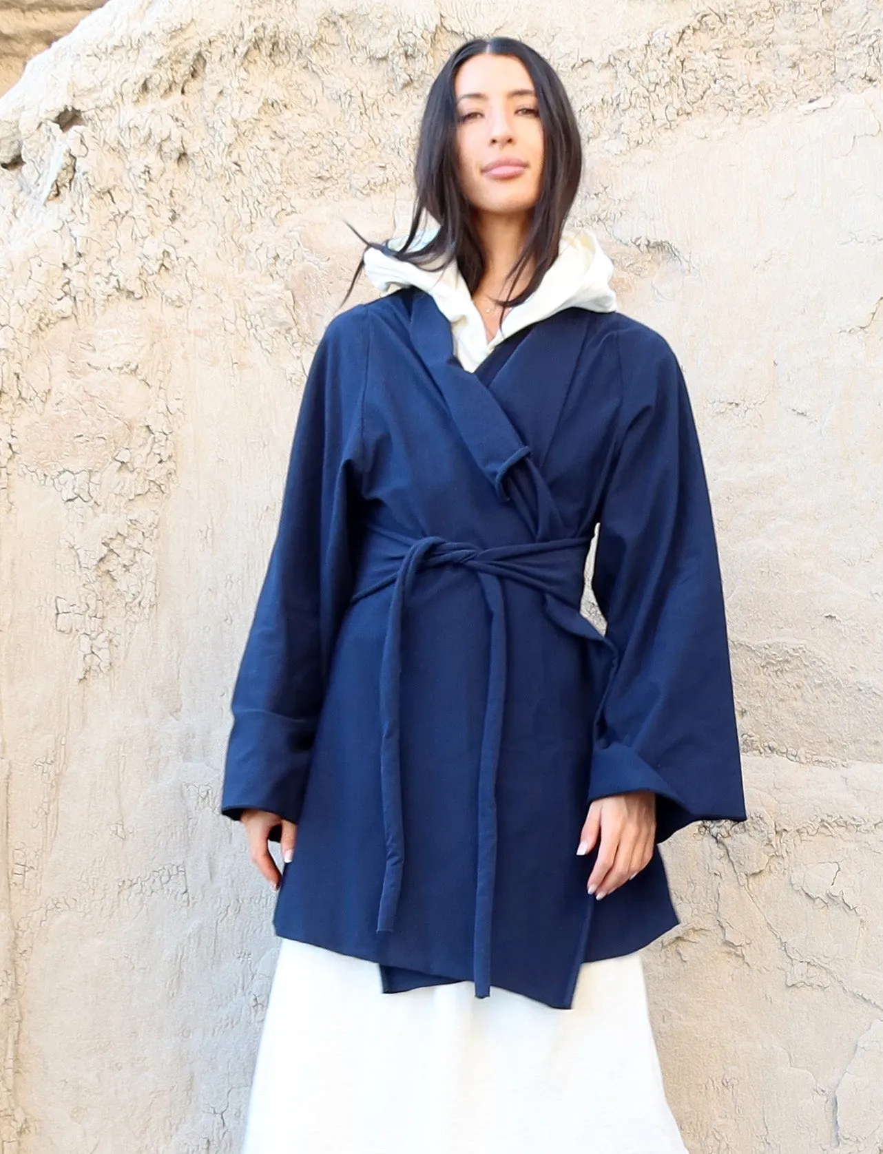 Kimono Cocoon Belted Tunic Jacket