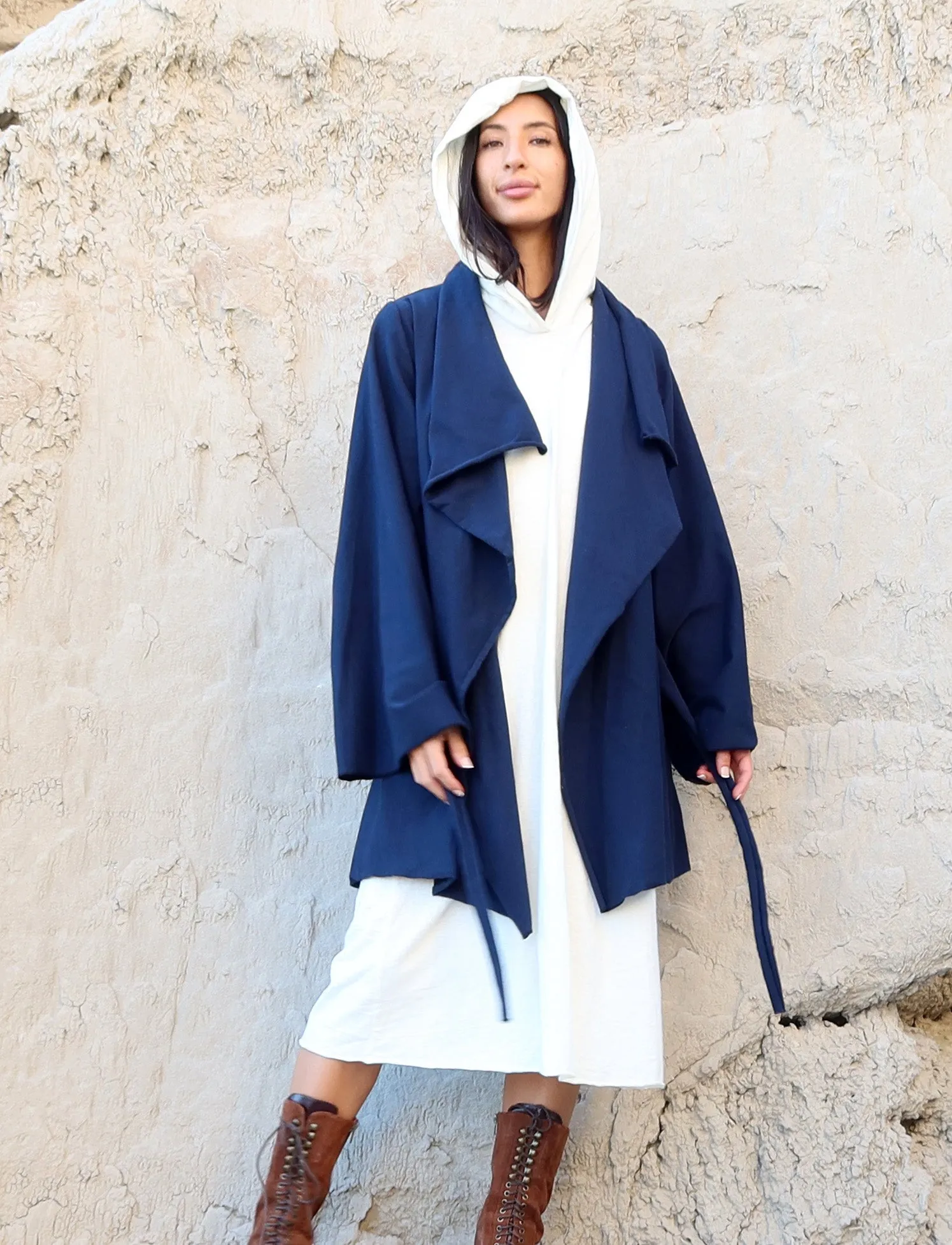 Kimono Cocoon Belted Tunic Jacket