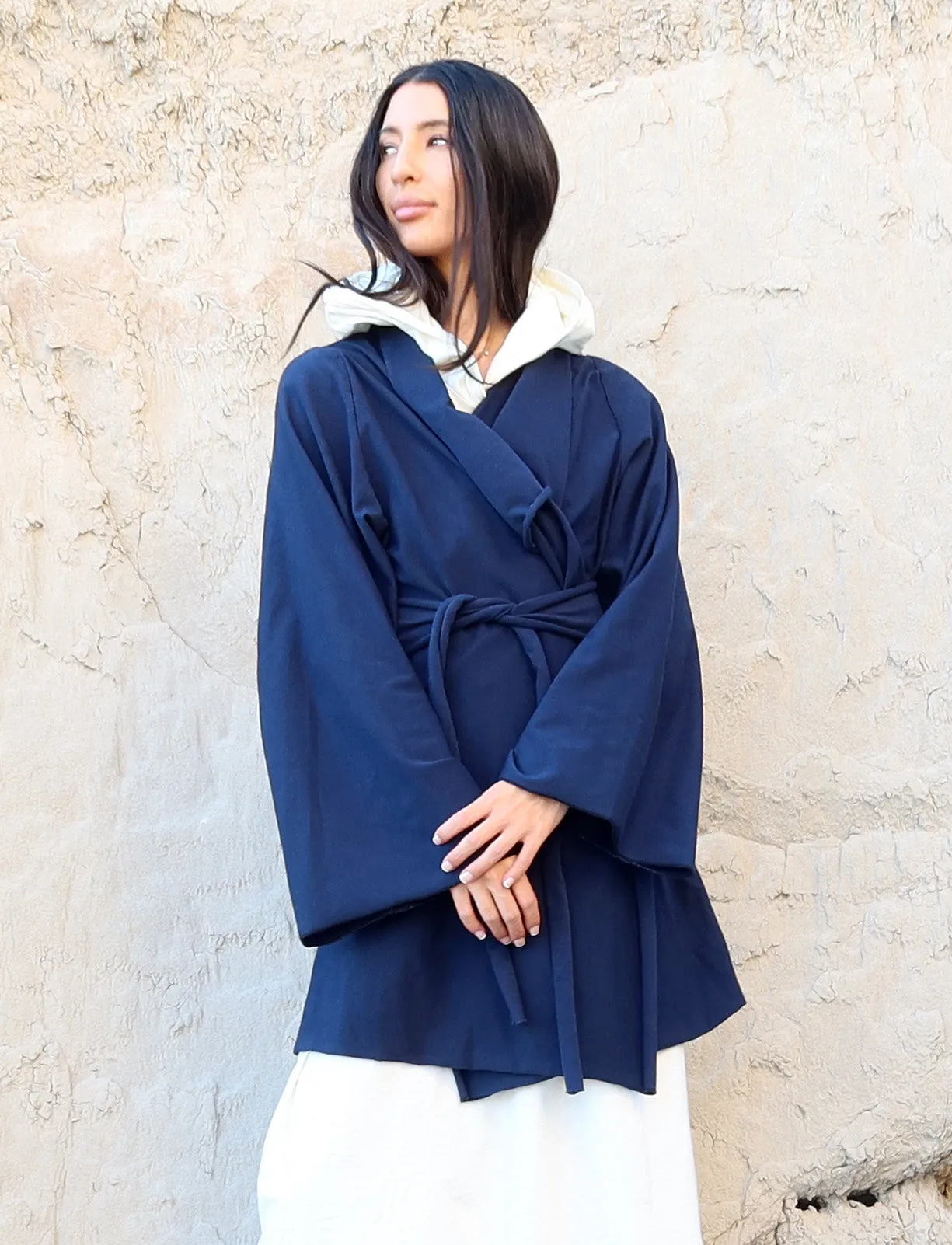 Kimono Cocoon Belted Tunic Jacket