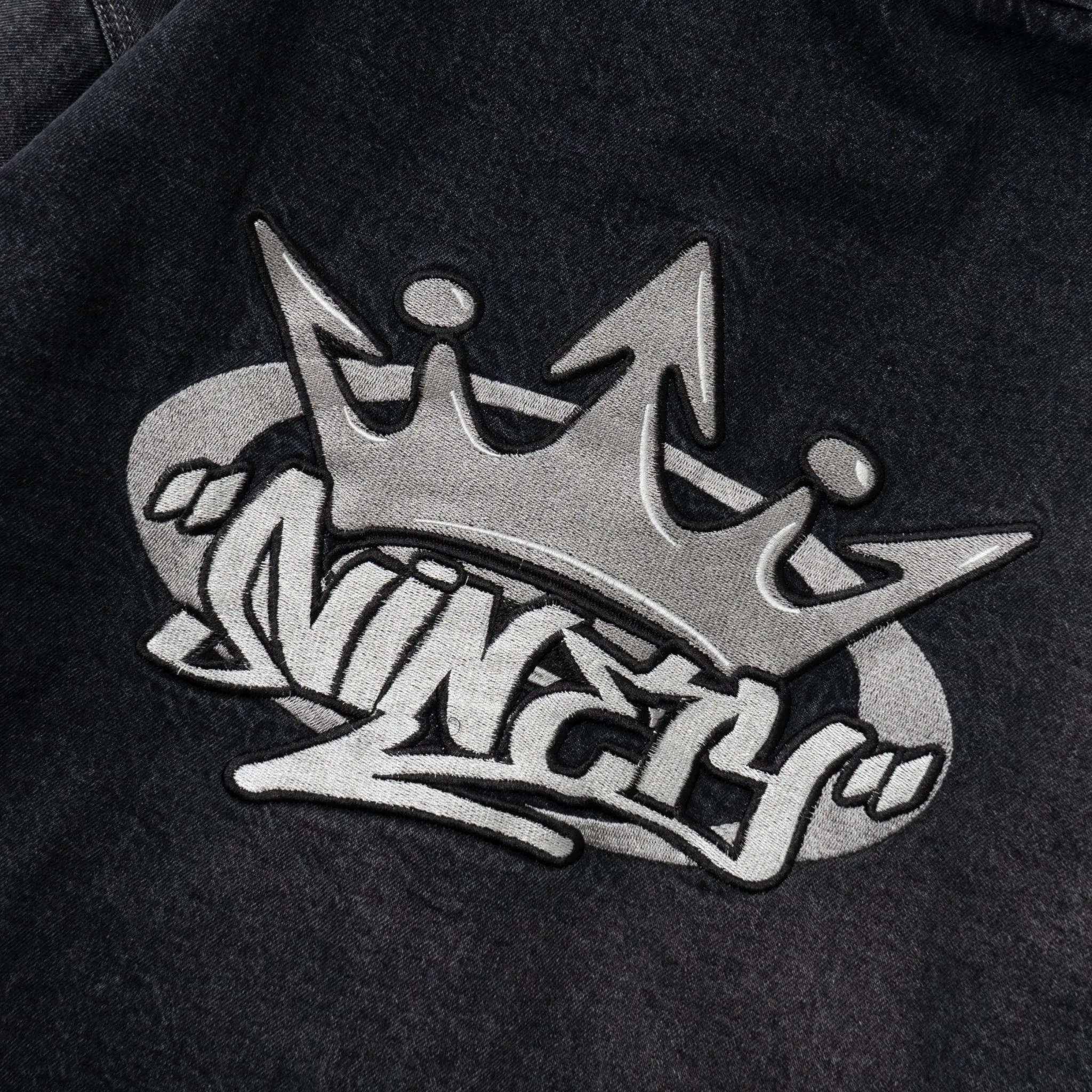 King Logo Denim Quilted Jacket