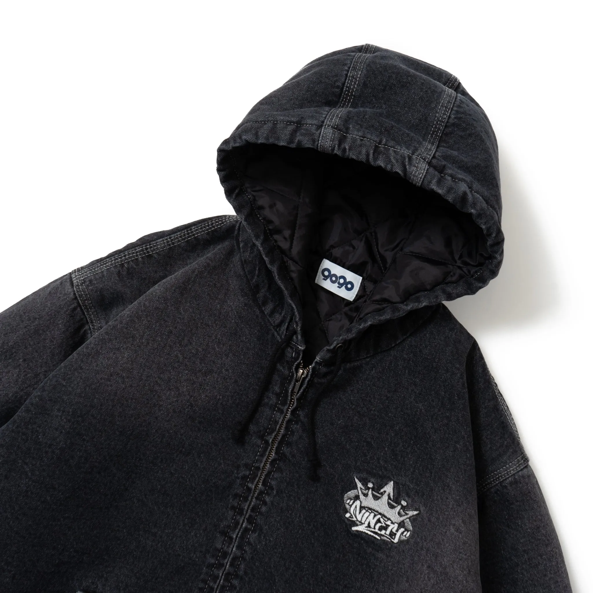 King Logo Denim Quilted Jacket