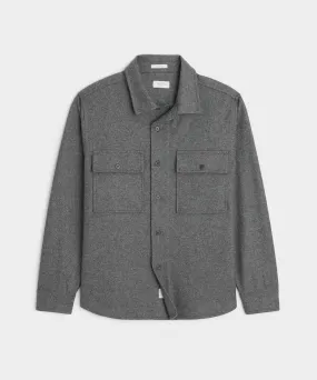 Knit Cashmere Overshirt in Charcoal