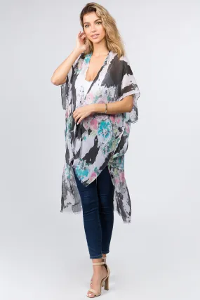 KP-9011 soft color floral kimono