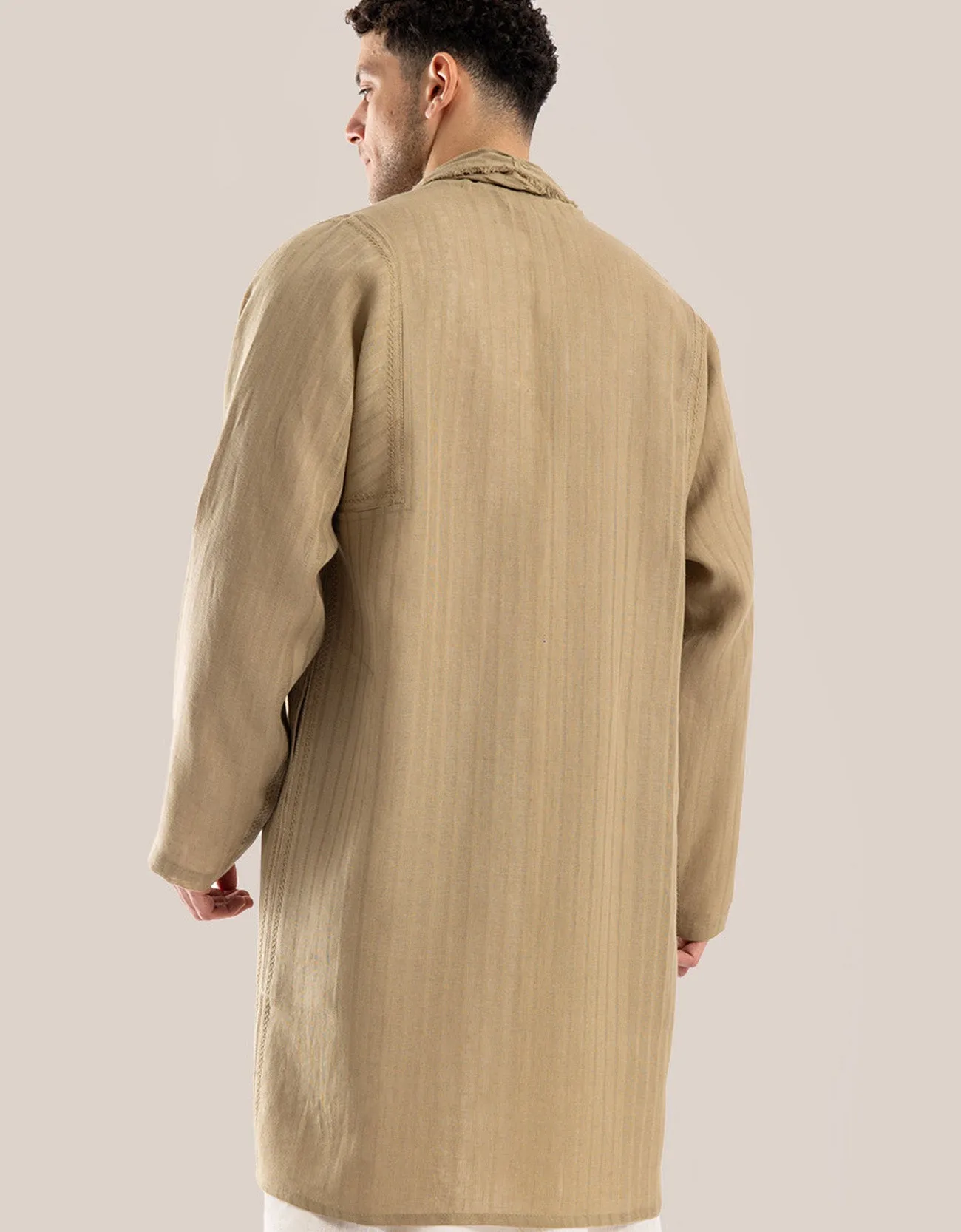 Long jacket with shawl collar