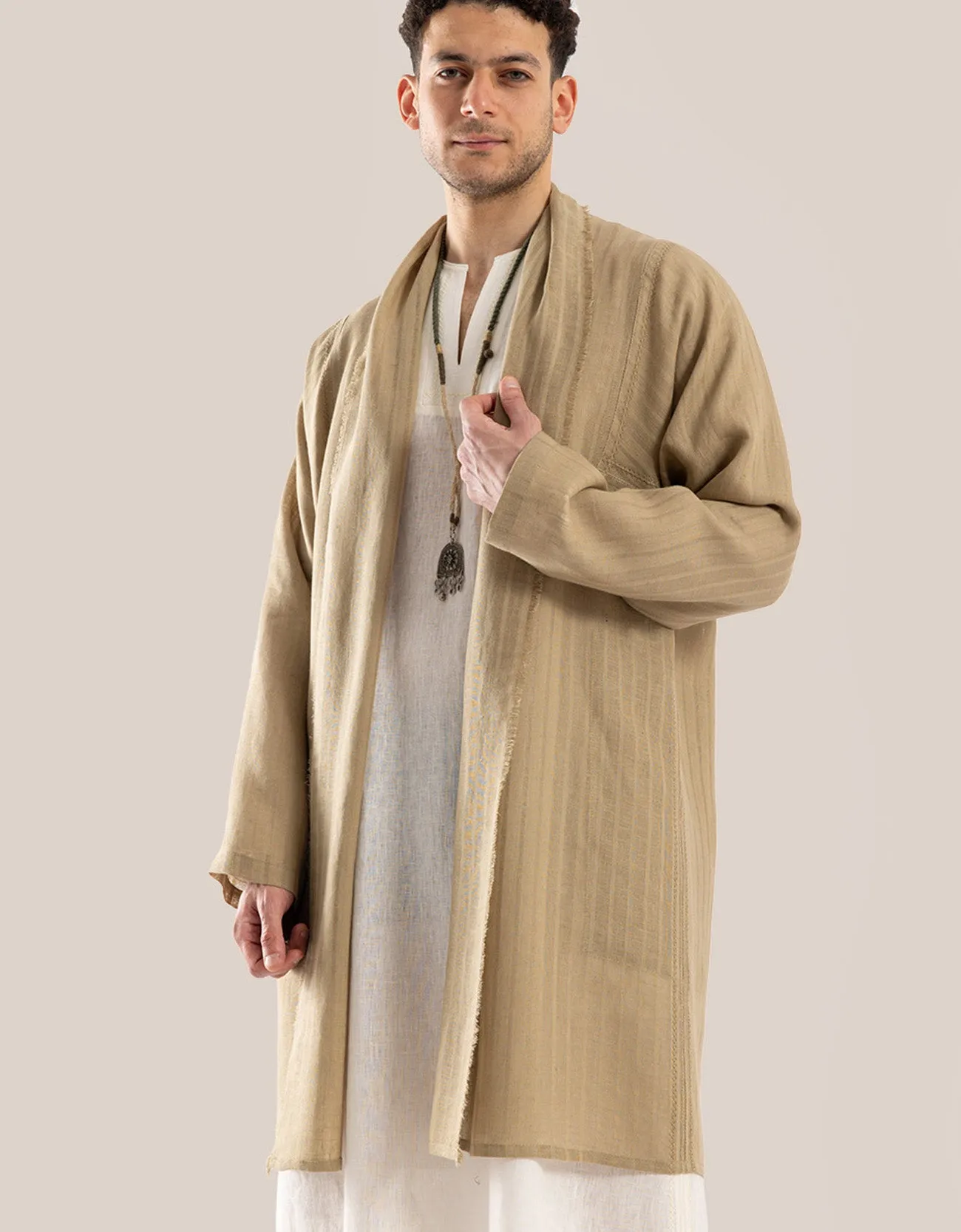 Long jacket with shawl collar