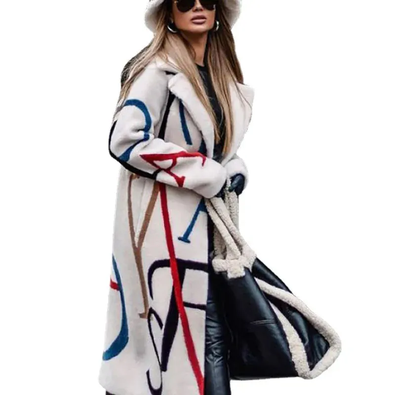 Love Letter Print Trench Overcoat