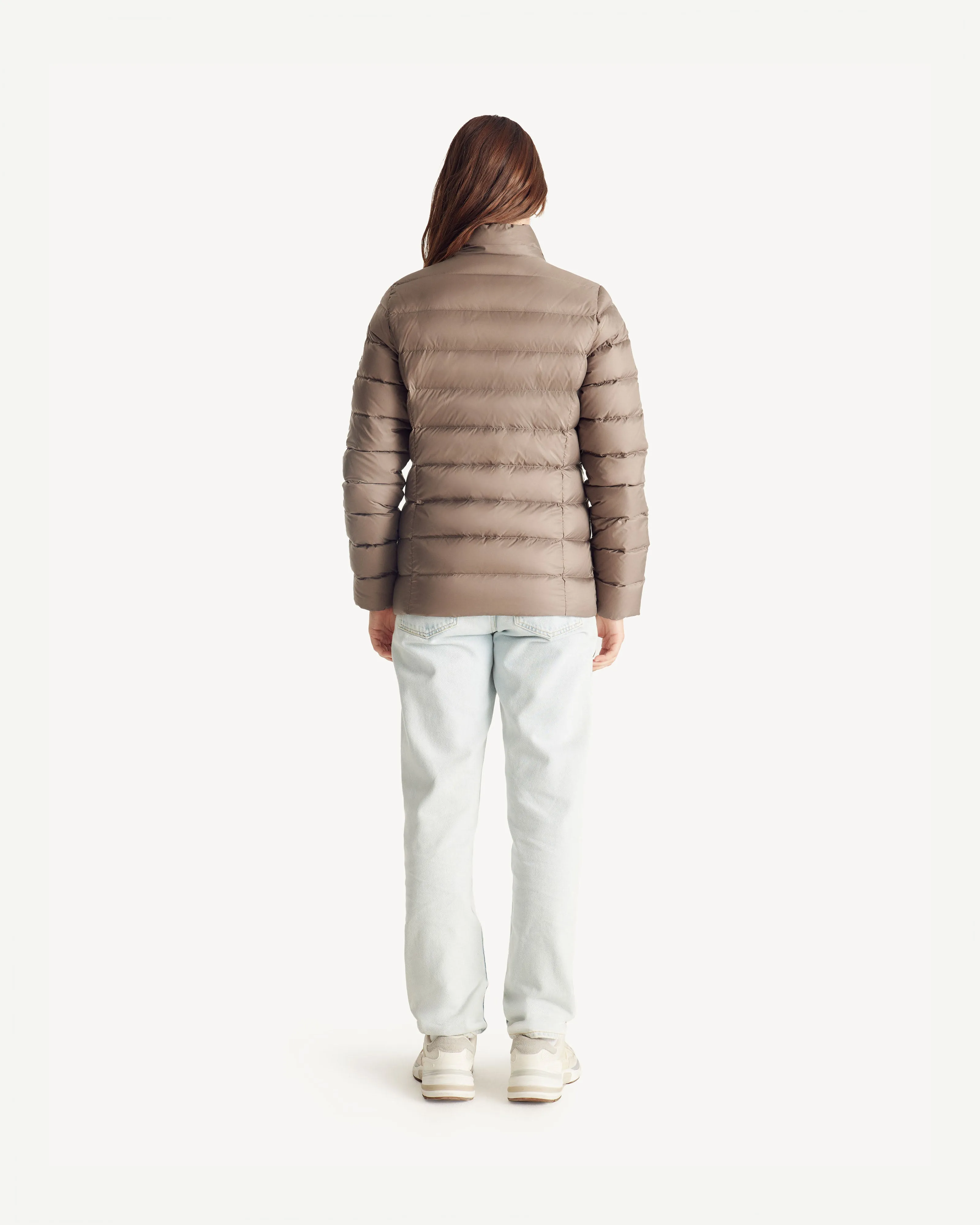 Luxe Extreme Cold hooded down jacket Taupe