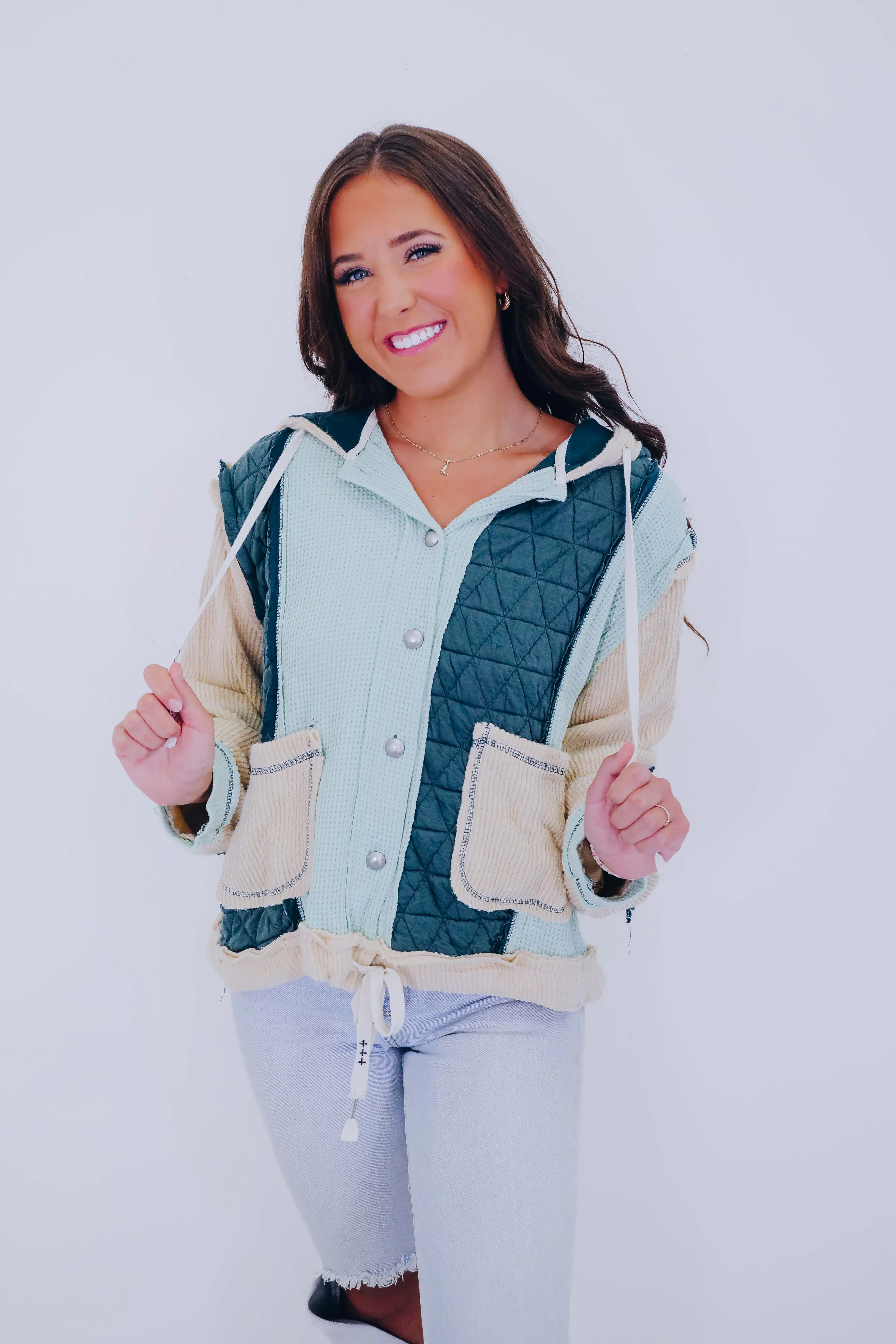 Major Mixed Fabric Hoodie Jacket - 3 Colors