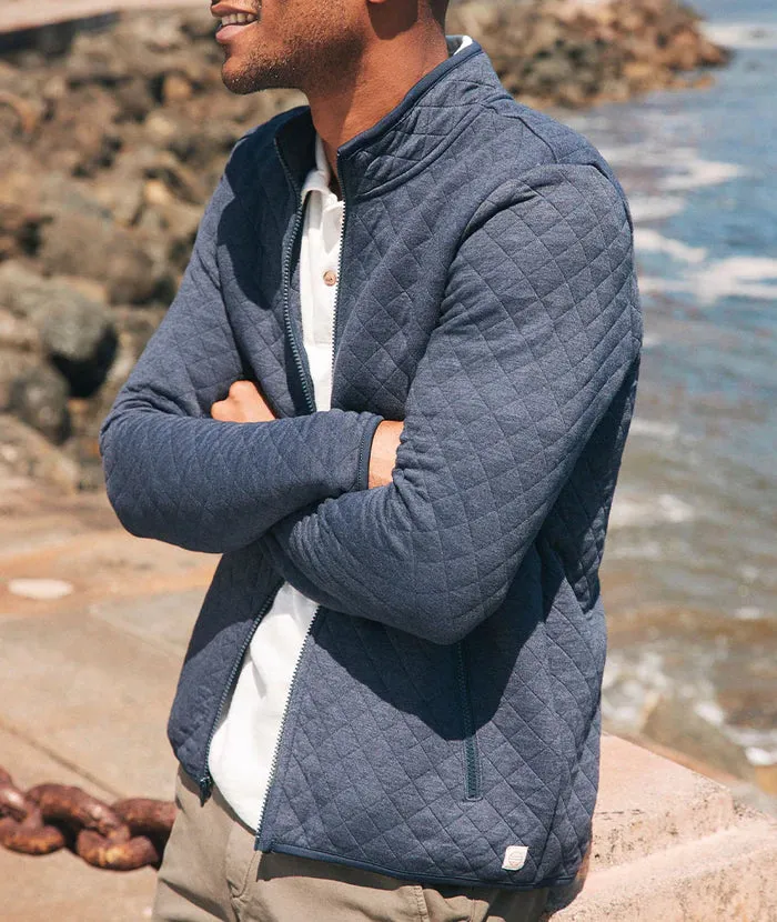 Marine Layer Corbet Full Zip Jacket in Navy