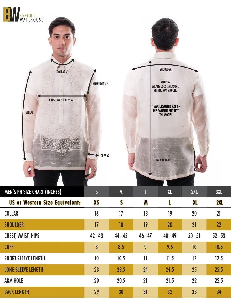 MO46 - Organza Barong Tagalog Short-Sleeve