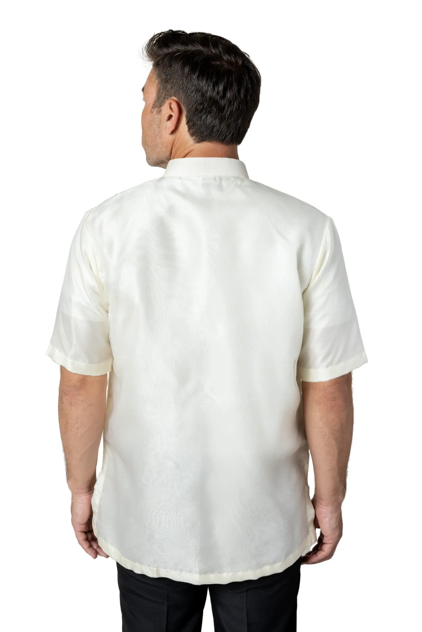 MO46 - Organza Barong Tagalog Short-Sleeve