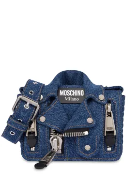 MOSCHINO JACKET-STYLE DENIM SHOULDER BAG