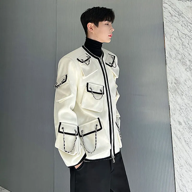 Multi Pocket Chain Niche Design Jacket