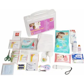 New Parent First Aid Kit - Plastic Box Medium Handy - Transporent - 62 Components - Suitable For Parent - SJF Np - St Johns First Aid Kit